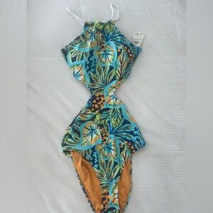NWT Aerie Buzzed Terry Halter Cut Out Swimsuit